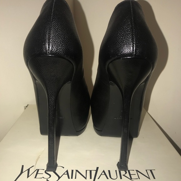 100% Authentic YSL Tribtoo pebble leather black 7US - Picture 4 of 5